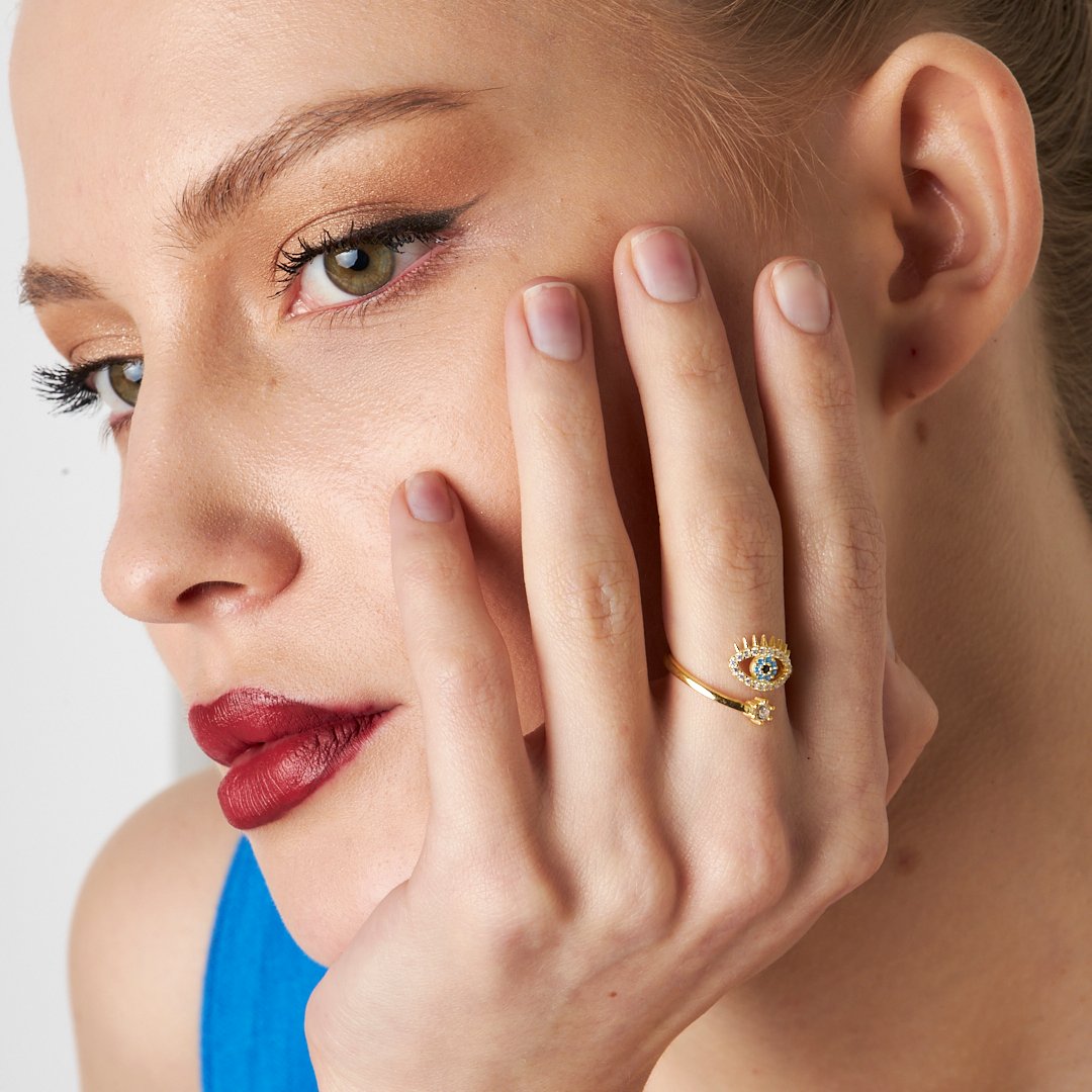 Solitaire Eyelash Ring - 925 SILVER