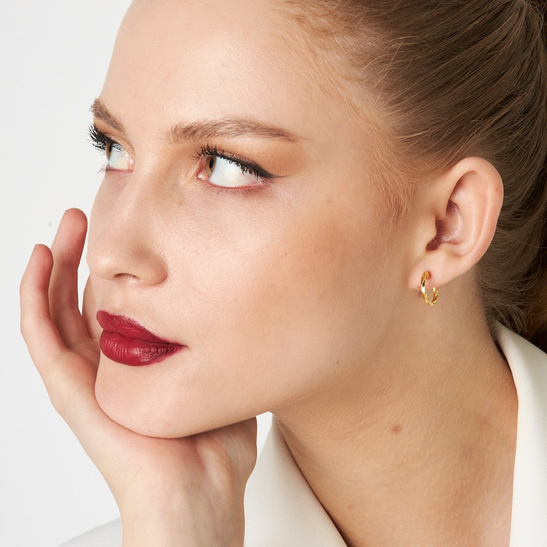 Double Twisted Hoop Earrings 2 - 925 SILVER