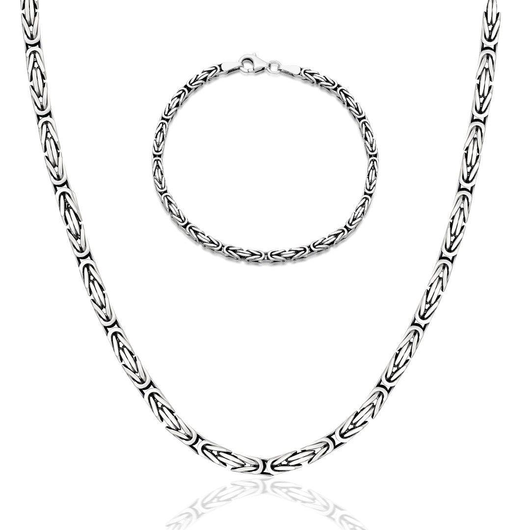 Spiral Model Chain Set - 925 SILVER