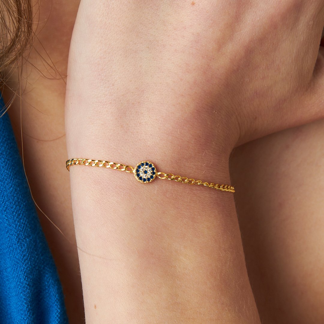 Single Eye Chain Bracelet - 925 SILVER