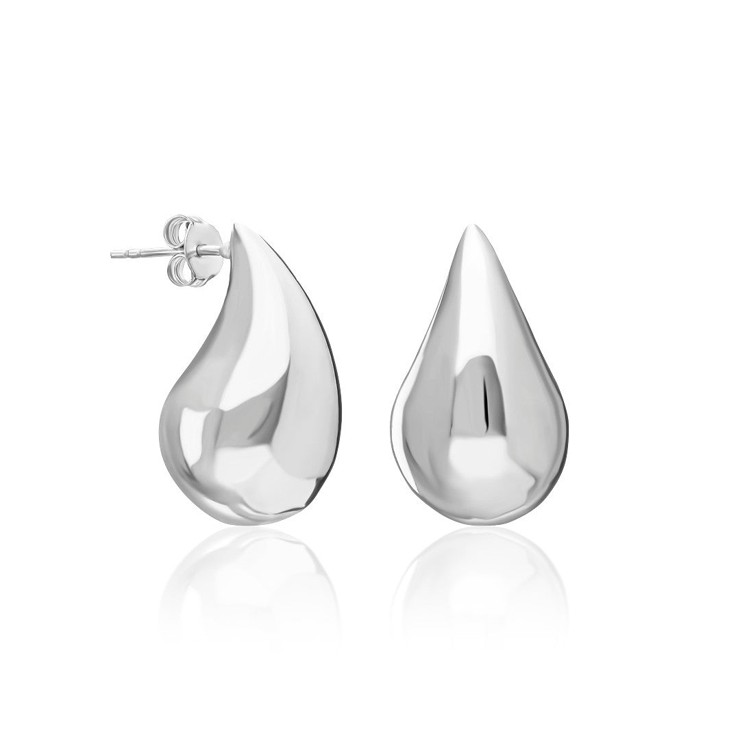 Large Teardrop Earrings - 925 Silver