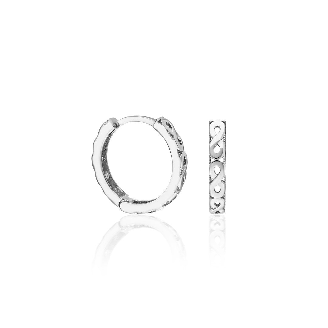 Infinitely Detailed Hoop Earrings - 925 SILVER