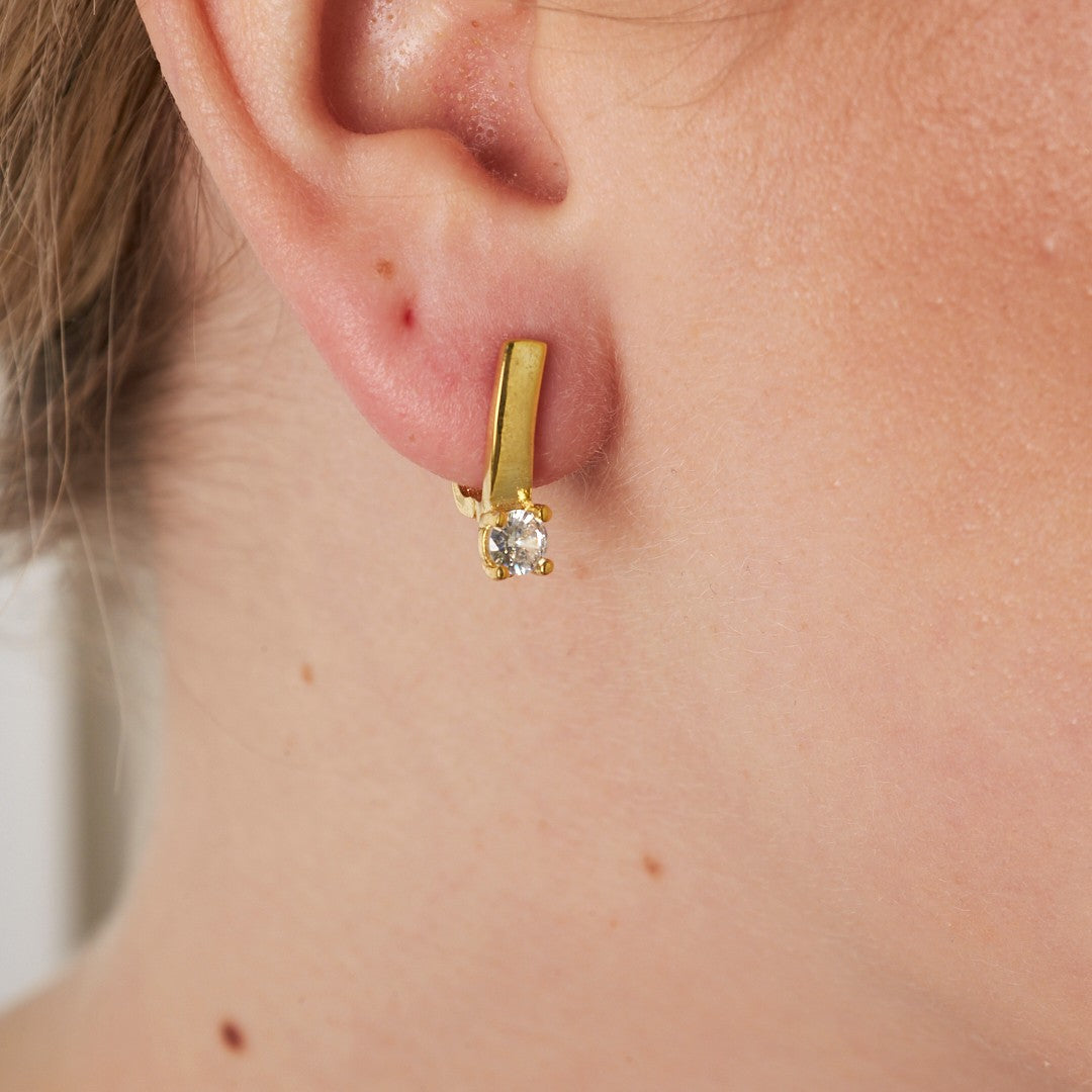 Stone Daily Earrings - 925 SILVER