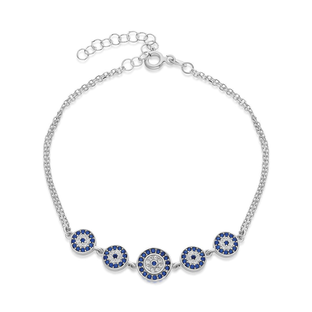 Five-Way Evil Eye Bracelet - 925 SILVER