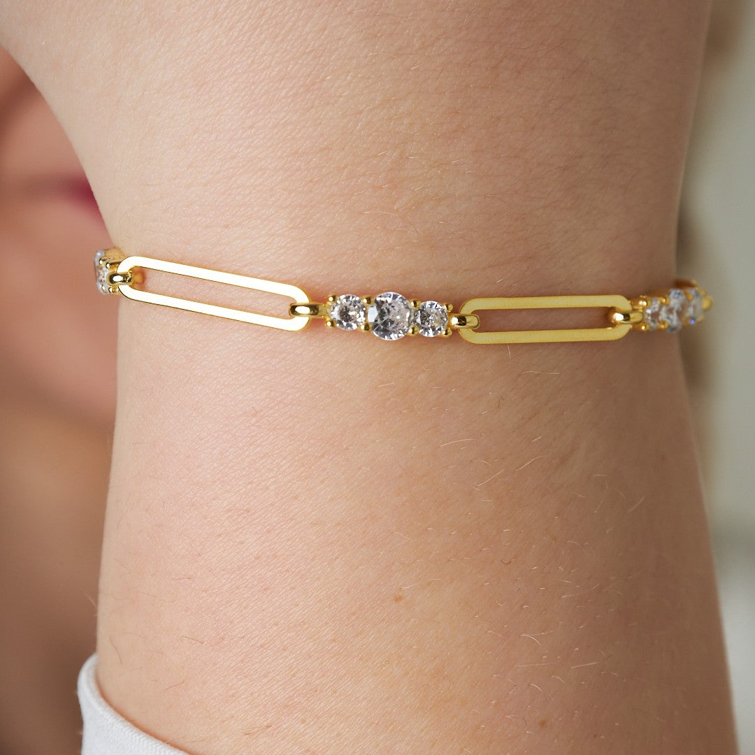 Izzy Zirconia Chain Bracelet - 925 SILVER