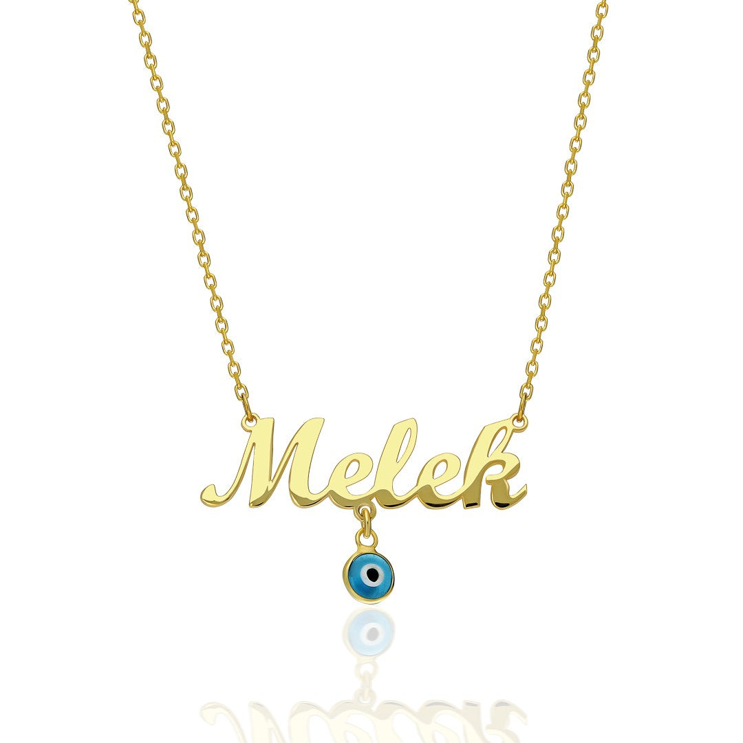 Evil Eye Beaded Name Necklace - 925 Silver