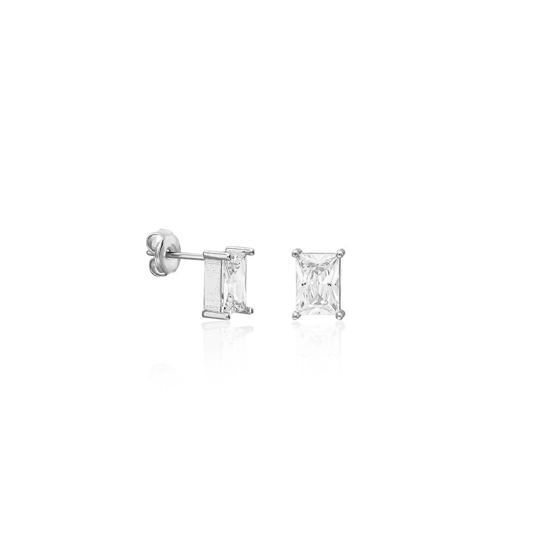 Square Baguette Earrings - 925 Silver