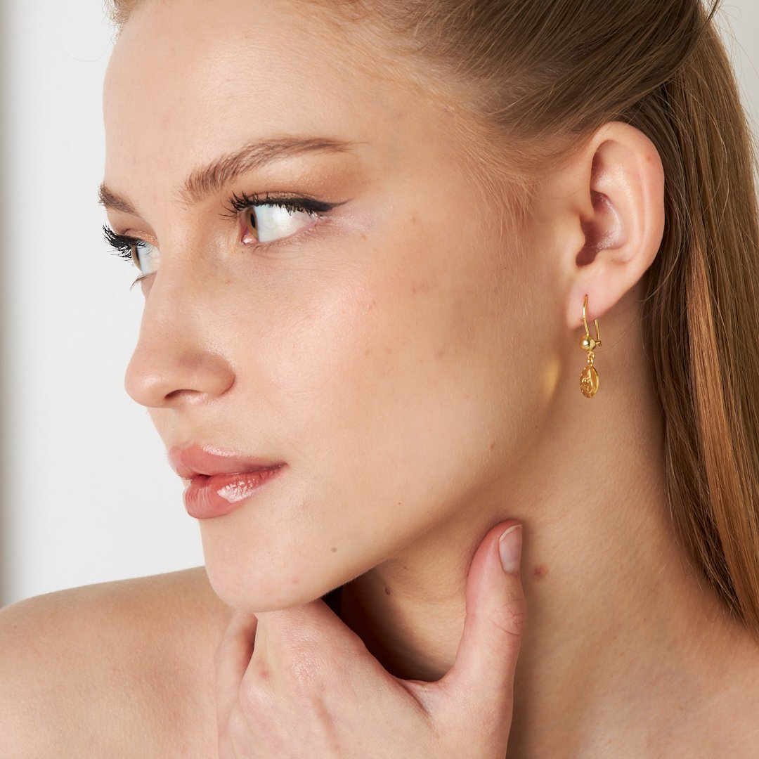 Plain Tughra Earrings - 925 SILVER