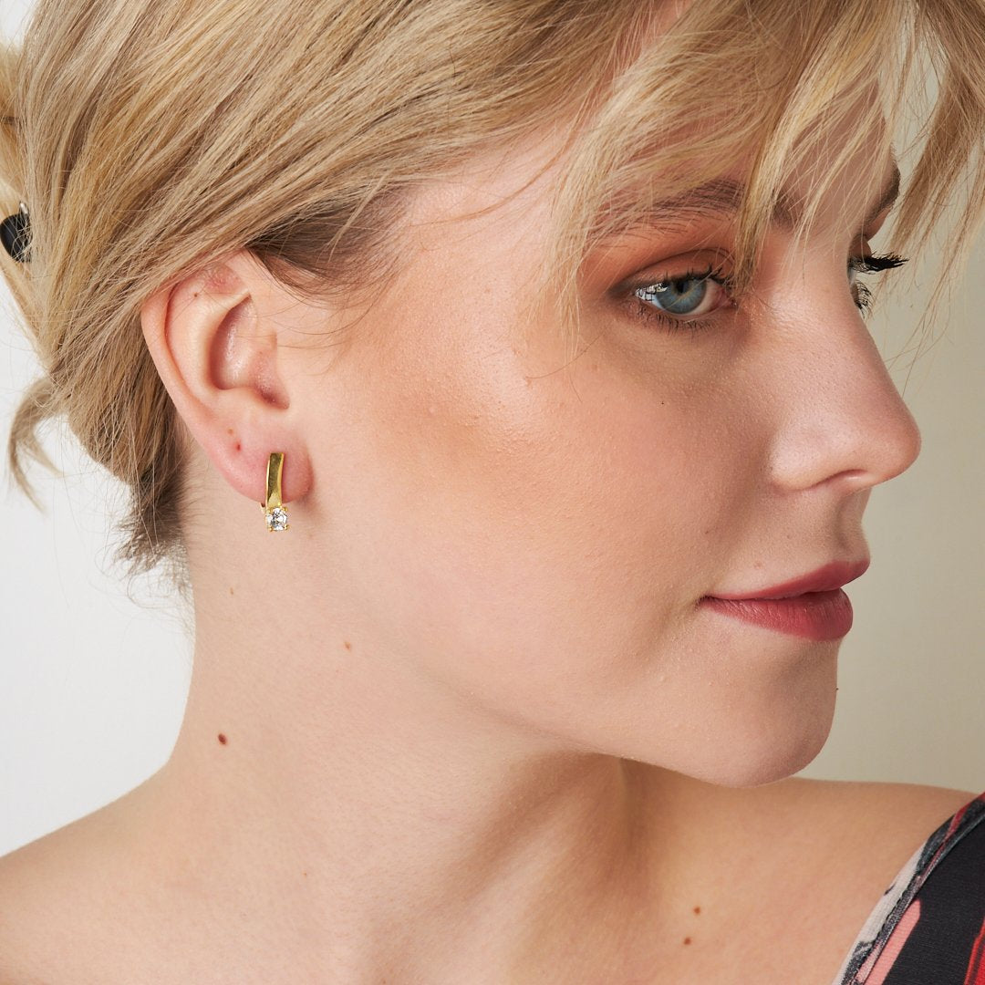 Stone Daily Earrings - 925 SILVER