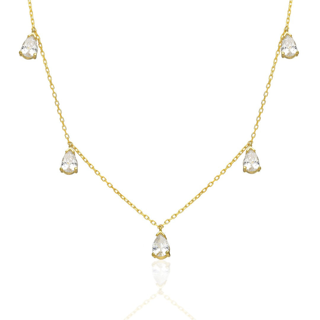 Sequential Water Drop Necklace - 925 SILVER
