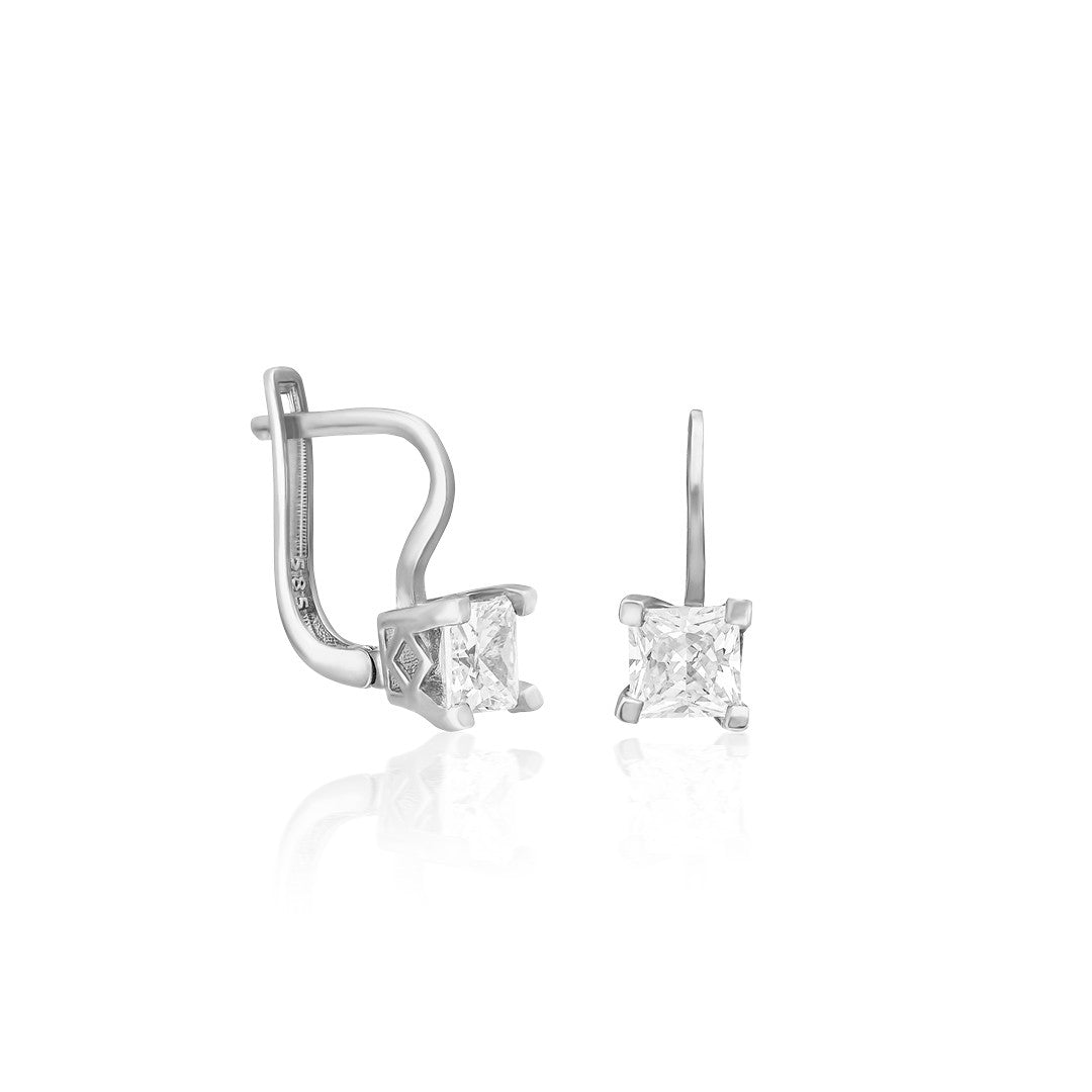 Sparkling Solitaire Earrings - 925 SILVER