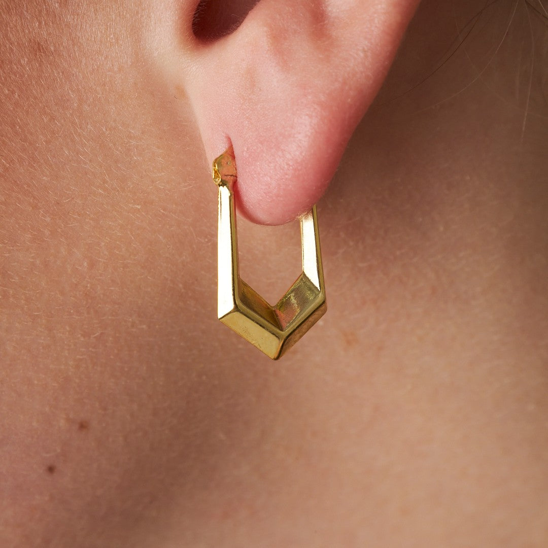 Cross Hoop Earrings - 925 Silver