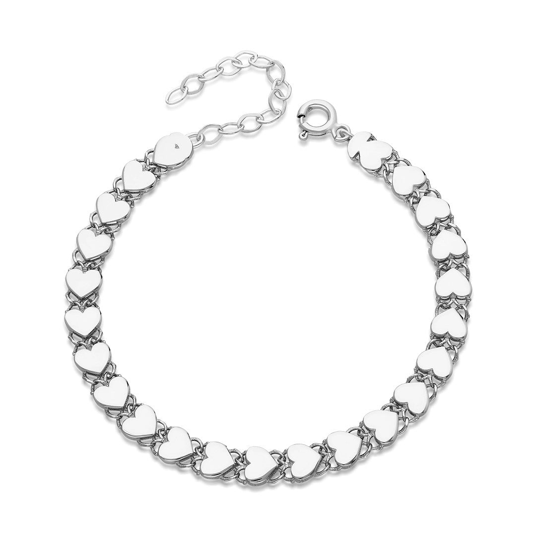 Heart-Shaped Bracelet - 925 Silver