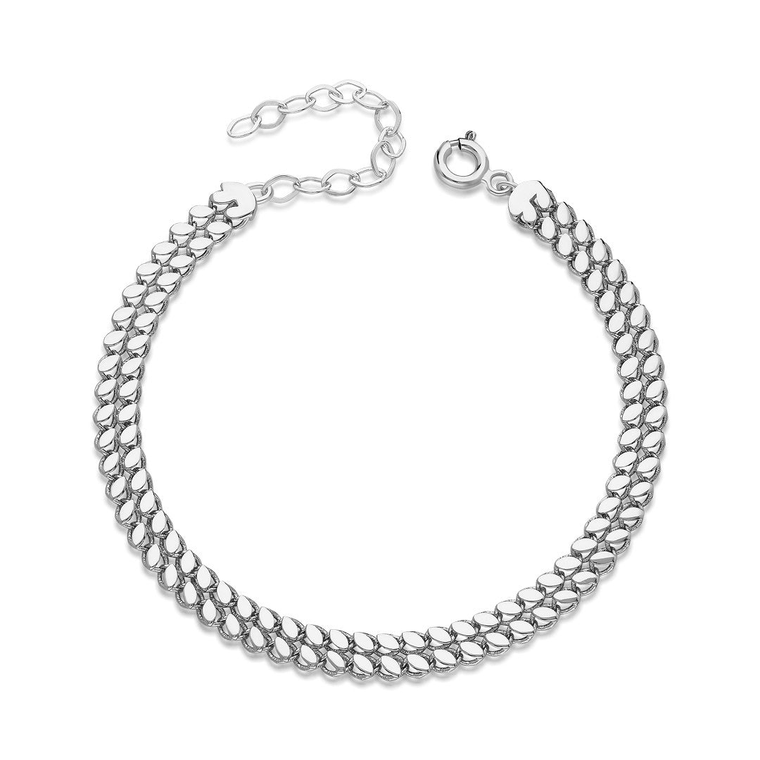 Double Row Sequin Bracelet - 925 SILVER