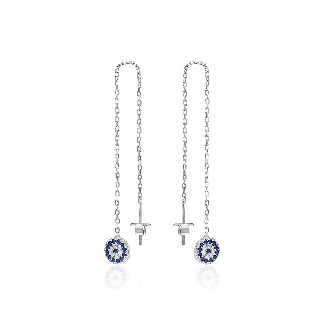 Evil Eye Dangling Earring - 925 Silver