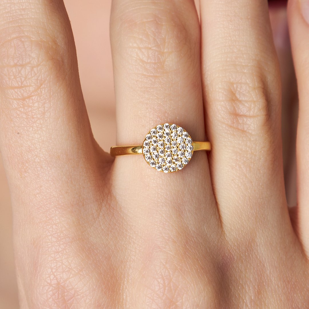 Stone Round Ring - 925 SILVER