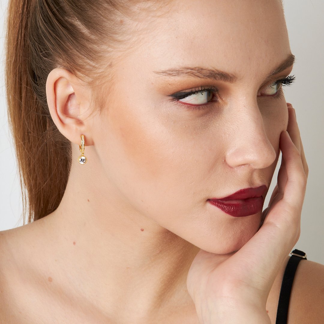 Minimal Solitaire Earring - 925 SILVER