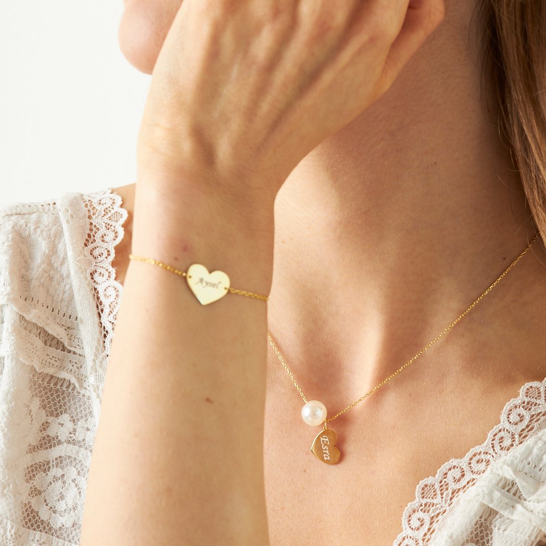 HERZ OPAL NAMENS SET | 925 SILBER