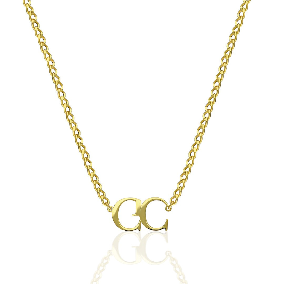 DOPPEL LIEBE BUCHSTABEN KETTE | 925 SILBER