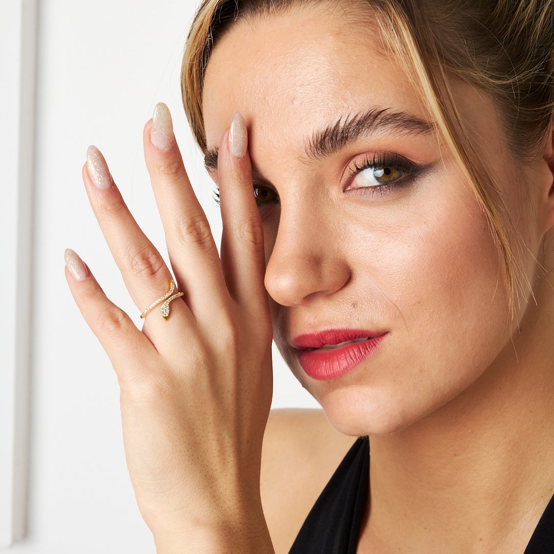 Snake Stone Ring - 925 SILVER