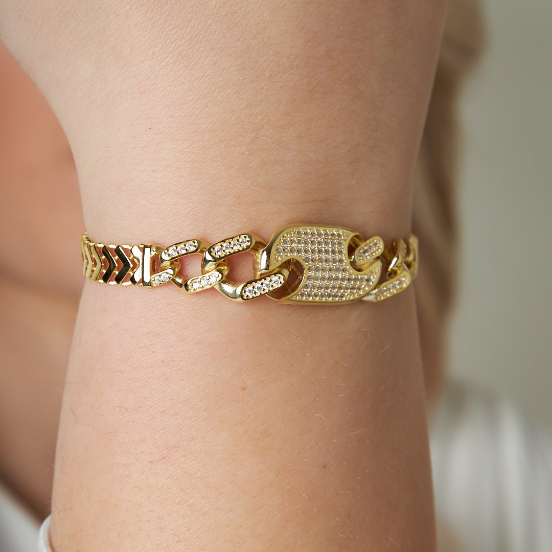 Chain Button Bracelet - 925 SILVER