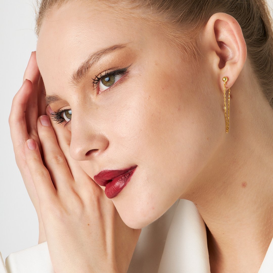 Hanging Zircon Earrings - 925 SILVER