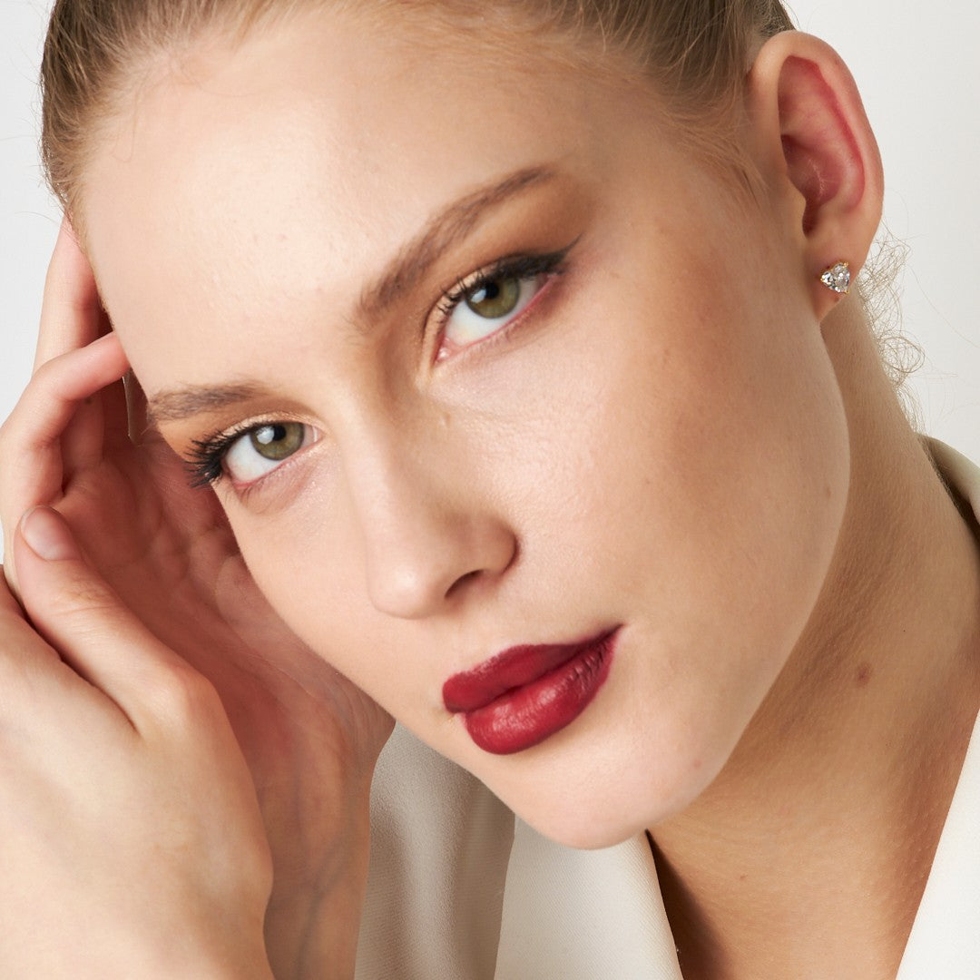 Baguette Heart Earrings - 925 SILVER