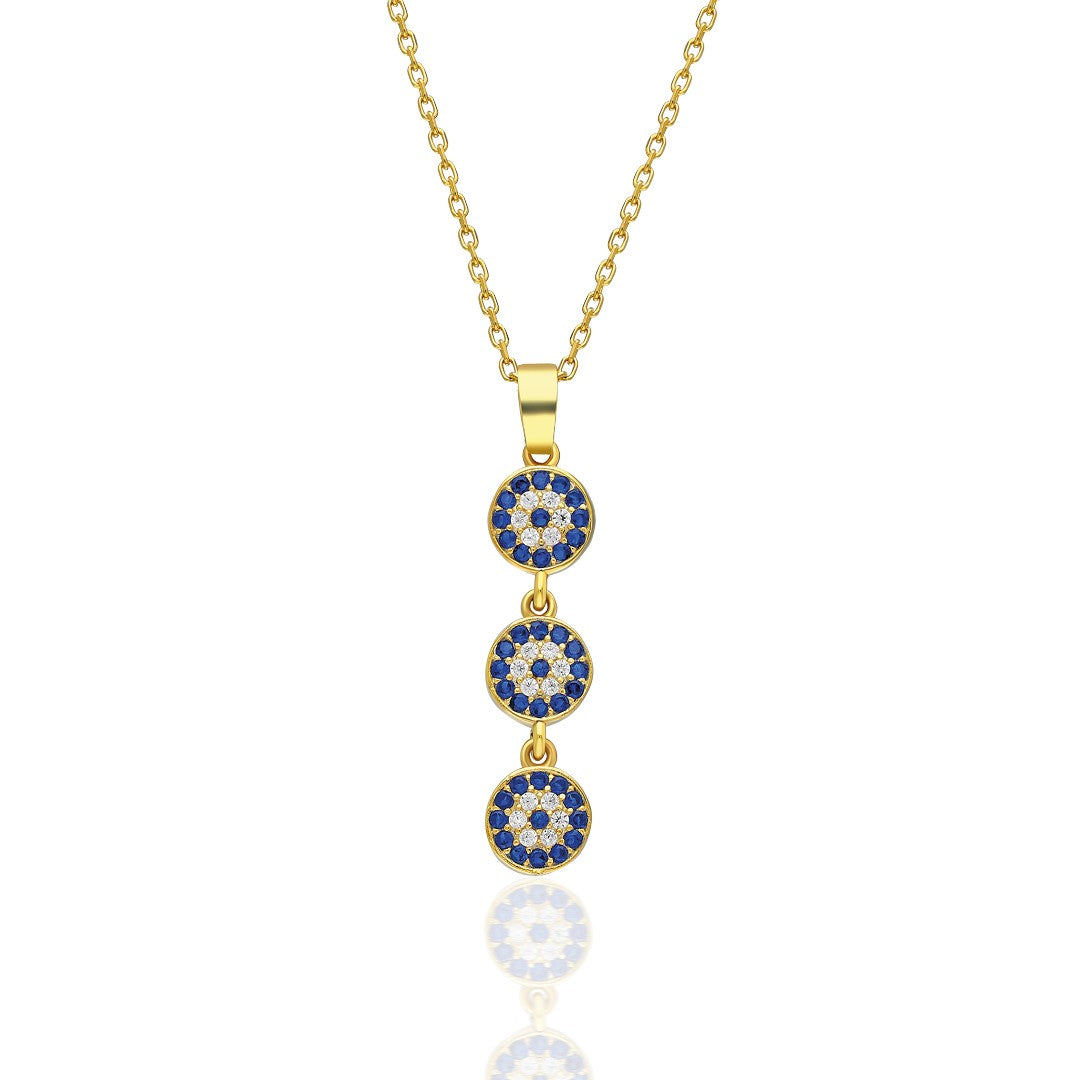 Falling Evil Eye Necklace - 925 SILVER