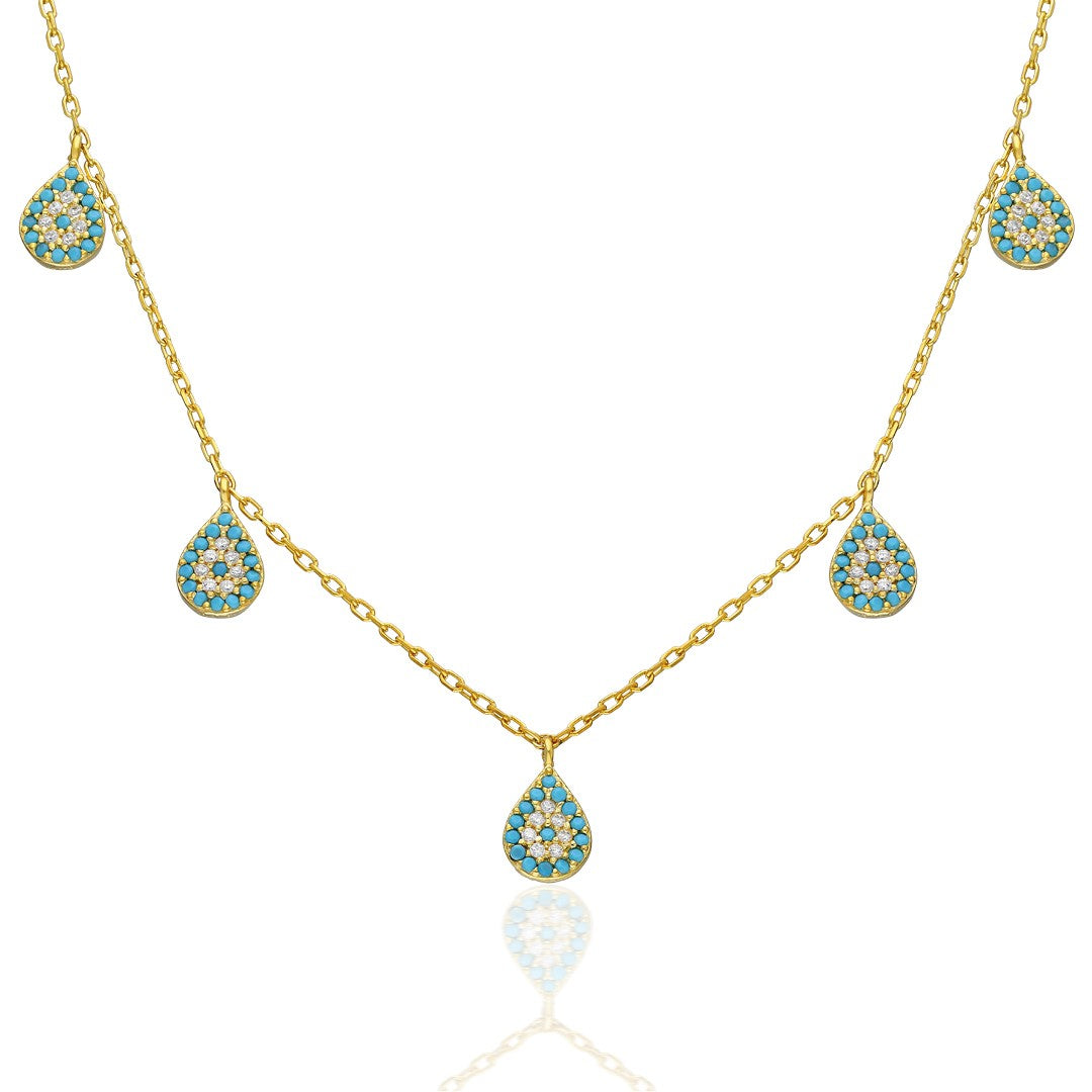 Five-Layer Water Drop Necklace - 925 SILVER