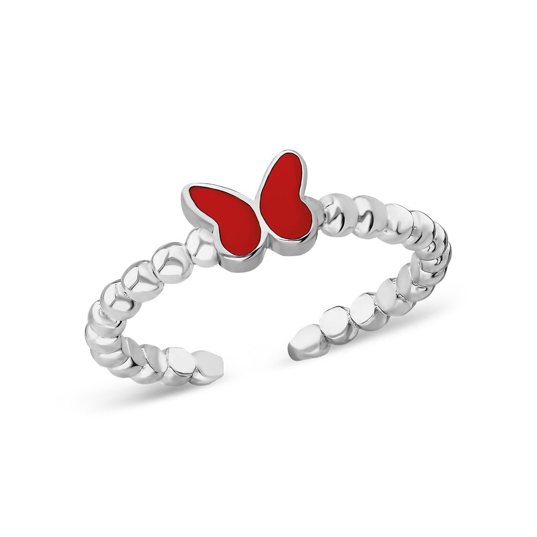 Red Butterfly Ring - 925 SILVER