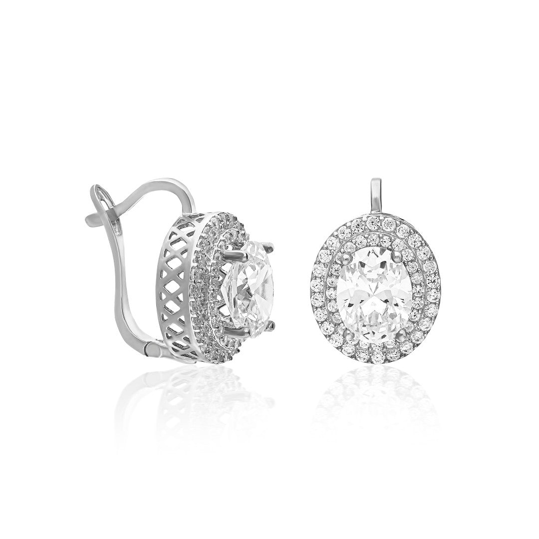 Shiny Diamond Earrings - 925 SILVER