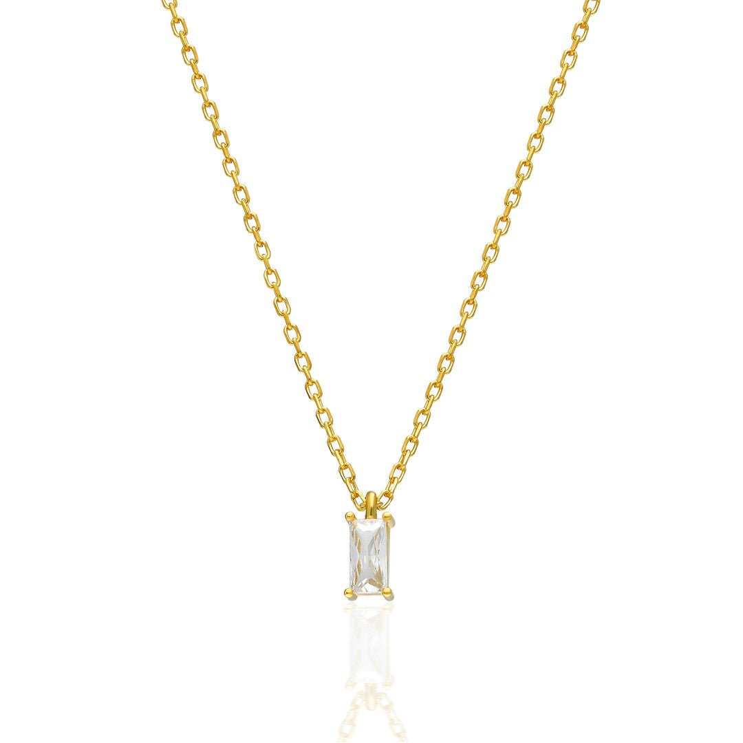 Diamond Passion Baguette Necklace - 925 SILVER