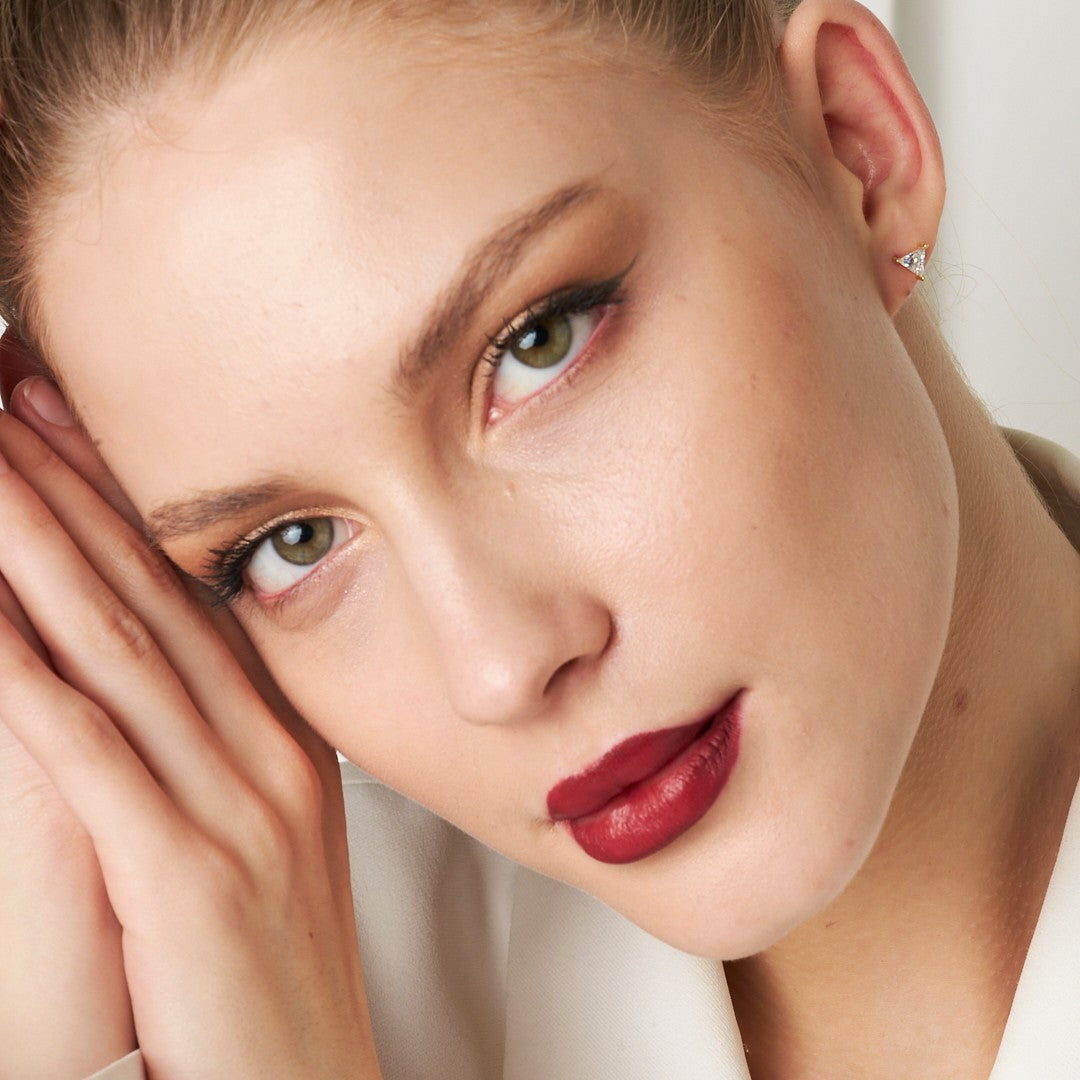 Triangle Baguette Earrings - 925 Silver