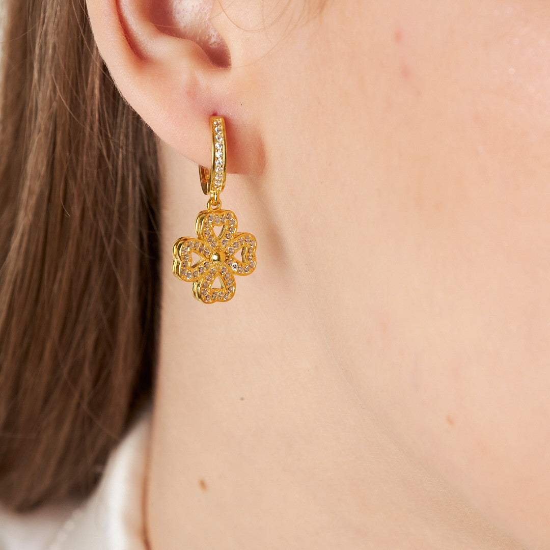 Four Leaf Clover Earrings - 925 SILVER