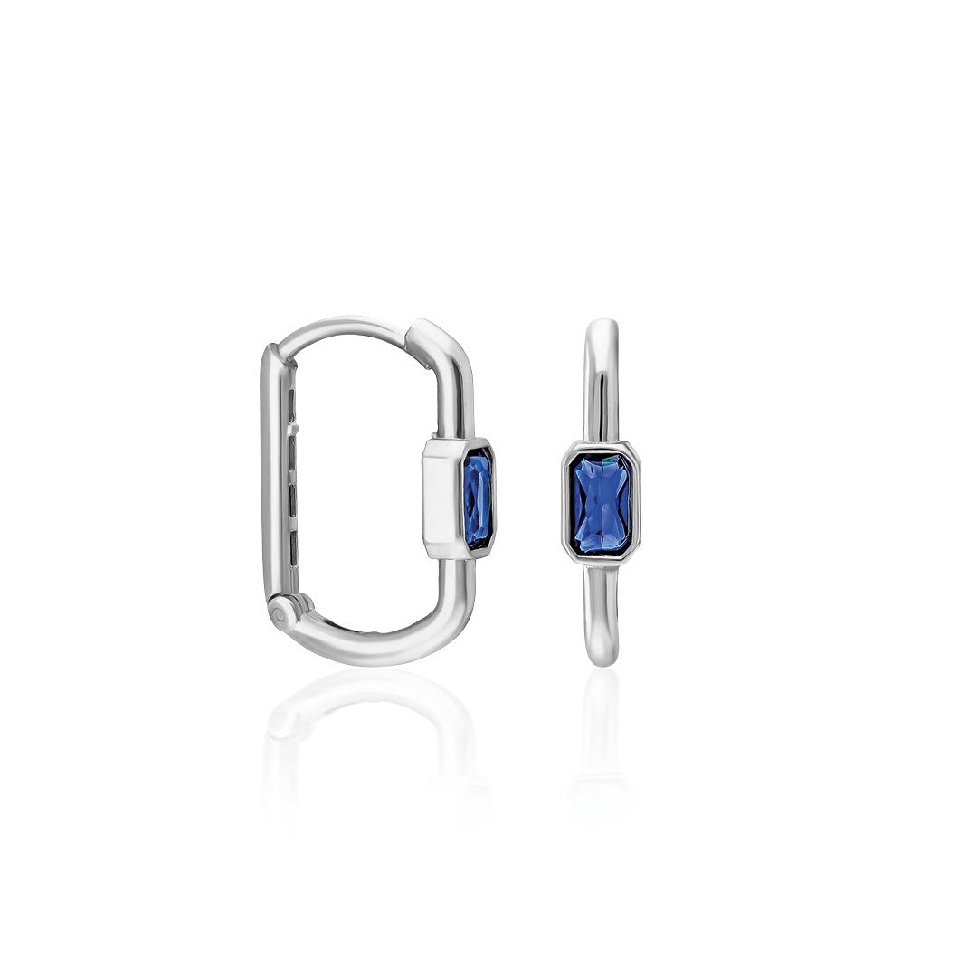 Bluestone Hook Model Earrings - 925 SILVER