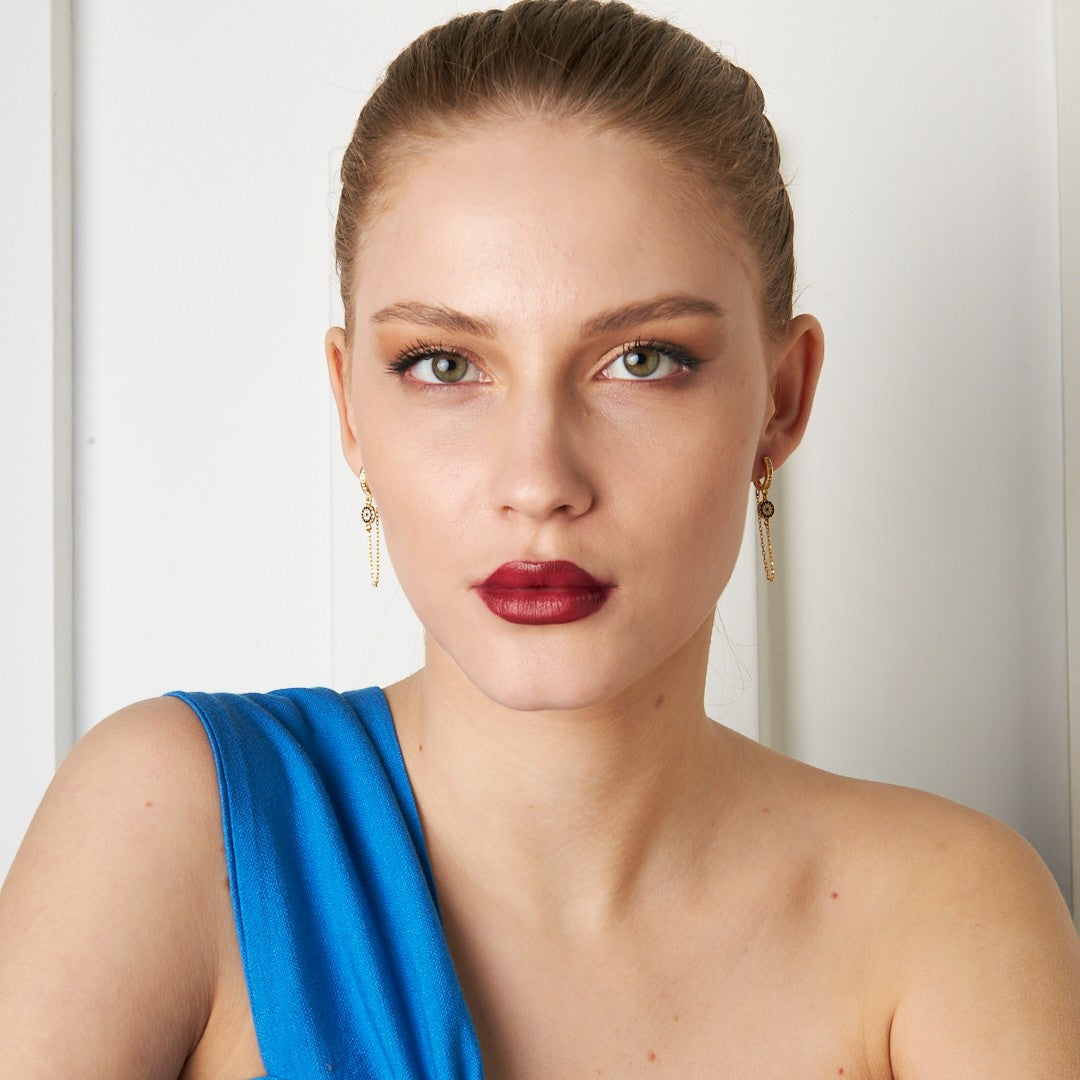 Dangling Evil Eye Earring - 925 SILVER