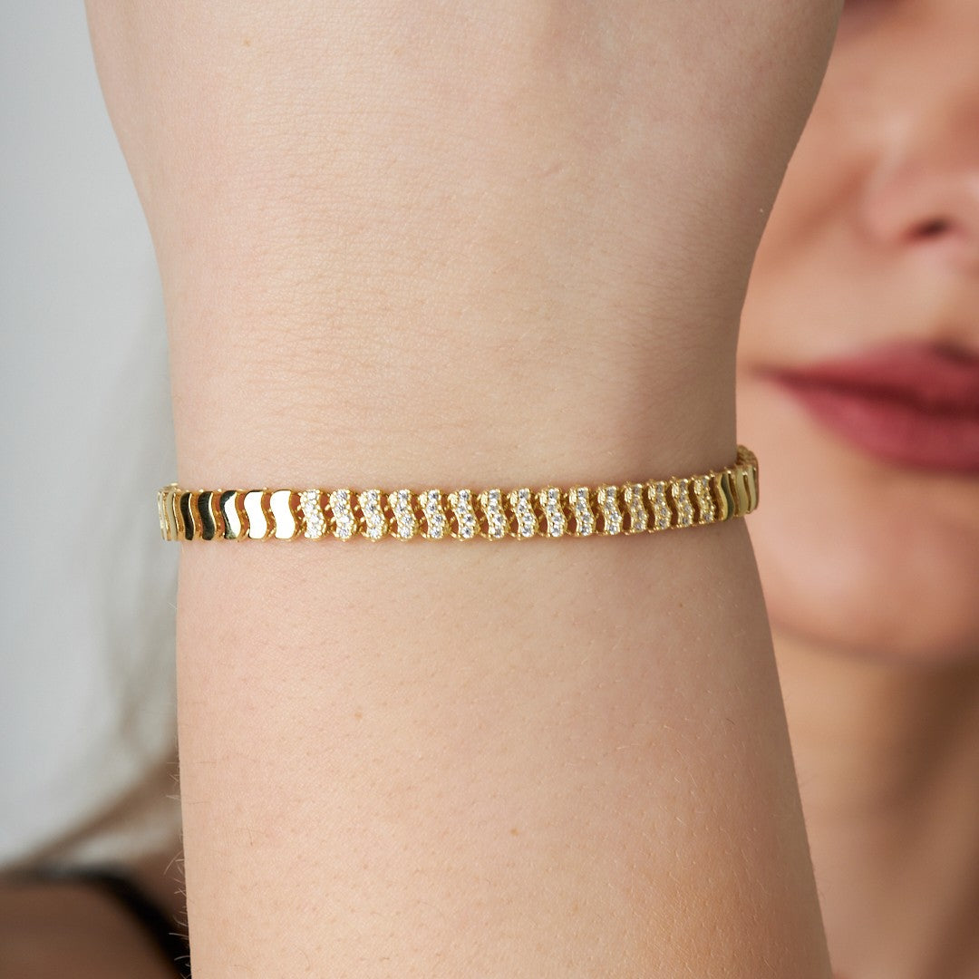Water Wave Stone Bracelet - 925 SILVER