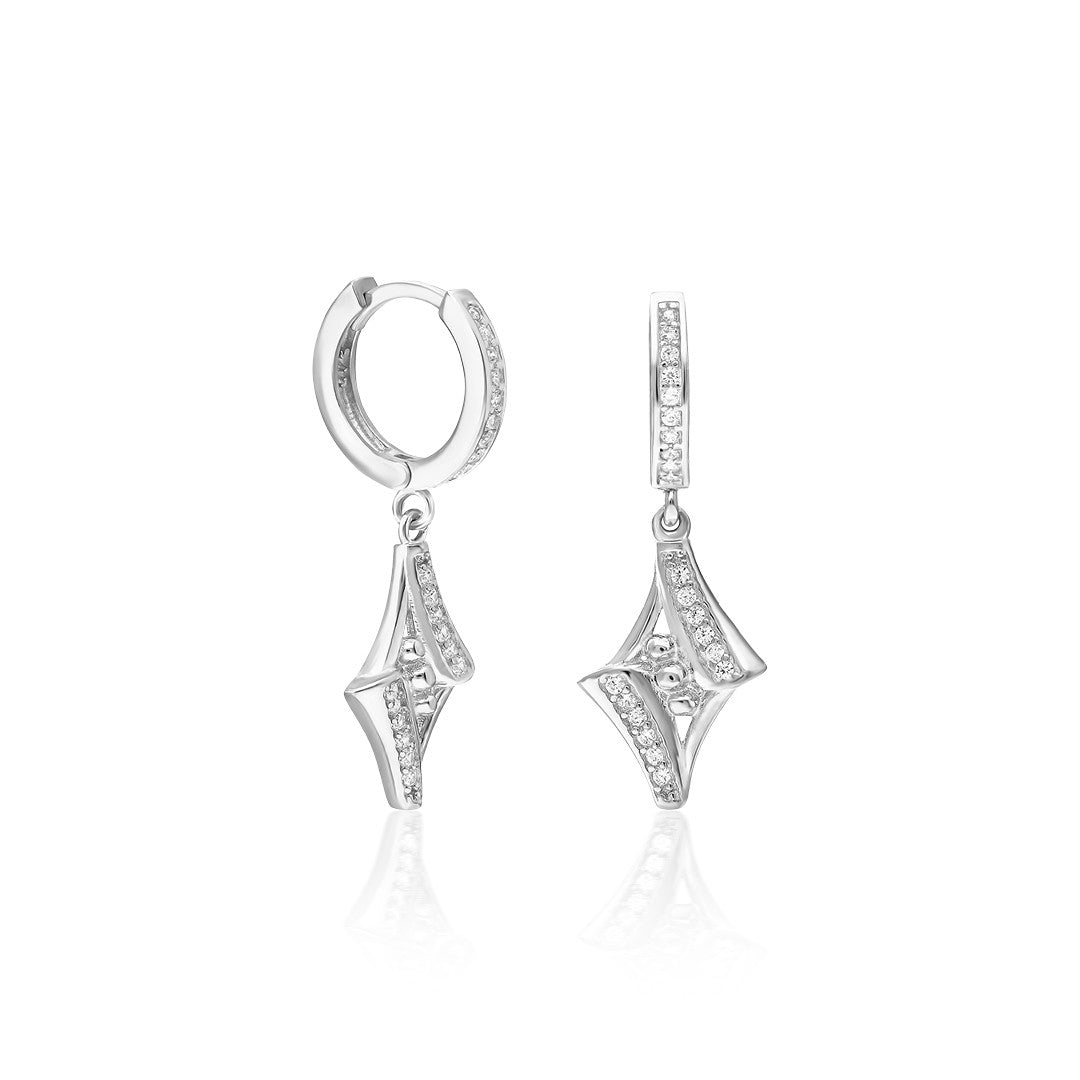 Glitter Disc Earrings - 925 SILVER