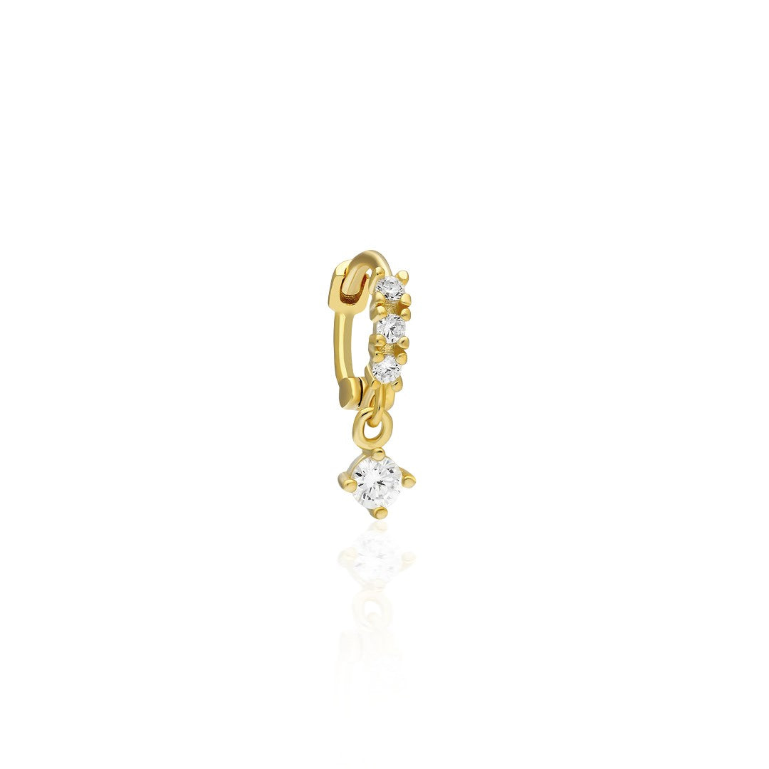 Solitaire Swinging Modern Percing - 925 Silver