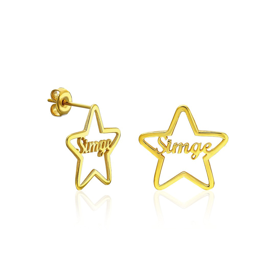 Named Star Earrings - 925 Silver
