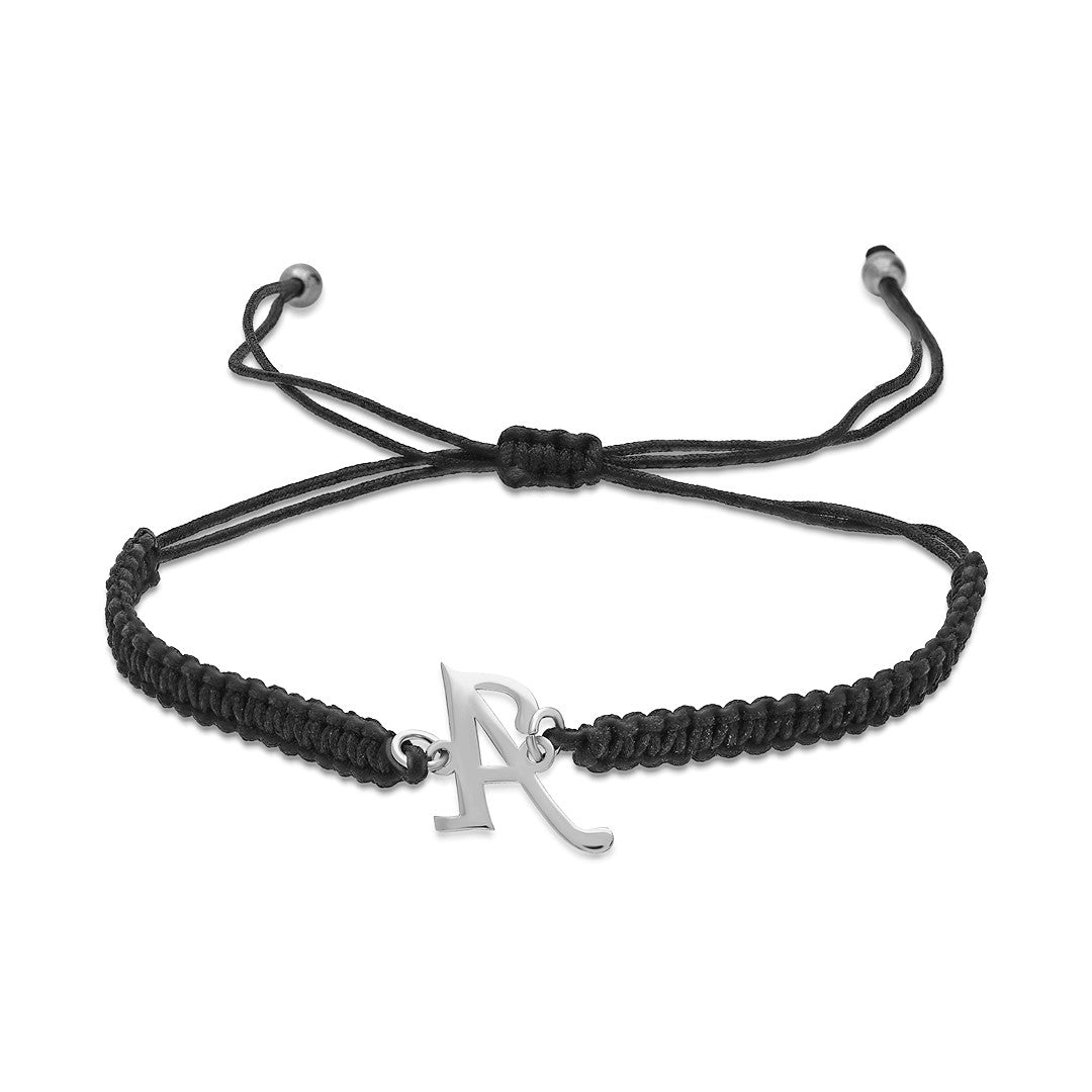 Lettered Rope Bracelet - 925 Silver