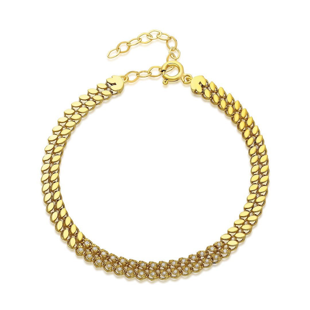 Modern Stone Sequin Bracelet - 925 SILVER