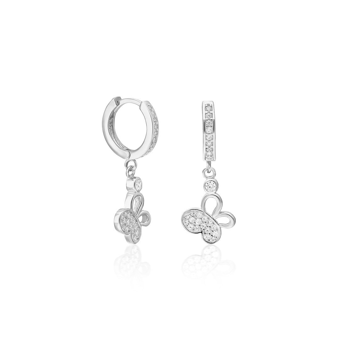 Side Butterfly Earrings - 925 SILVER