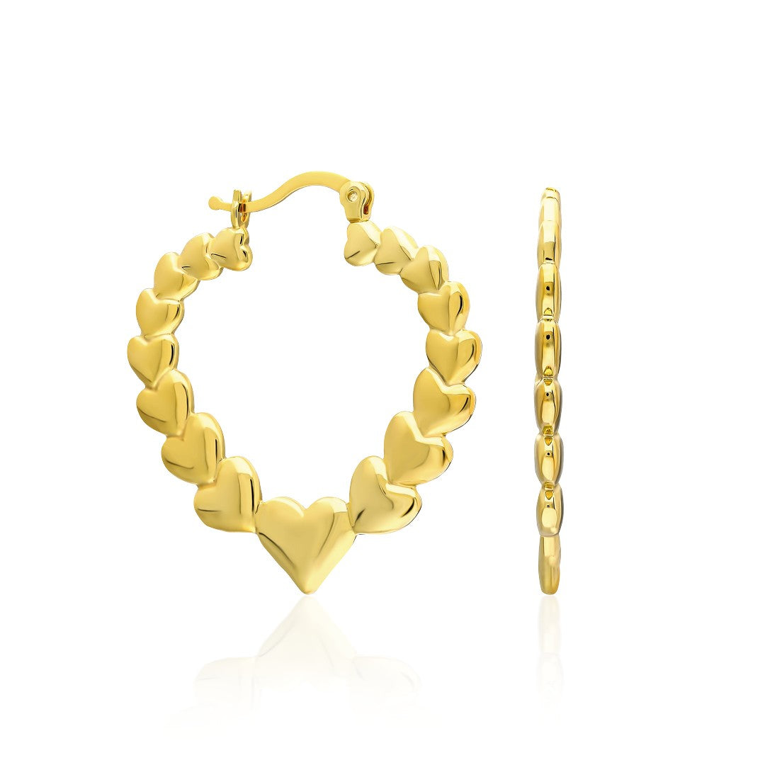 Large Heart Earrings - 925 Silver