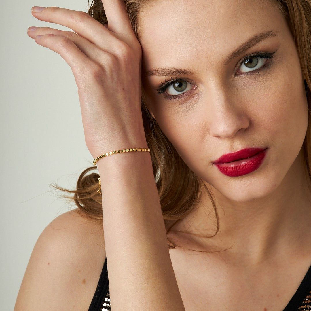 Beaded Ball Chain Bracelet - 925 SILVER