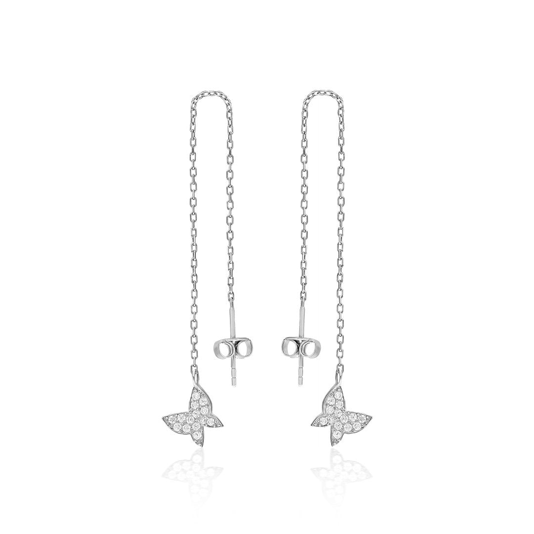 Dangling Butterfly Earrings - 925 SILVER