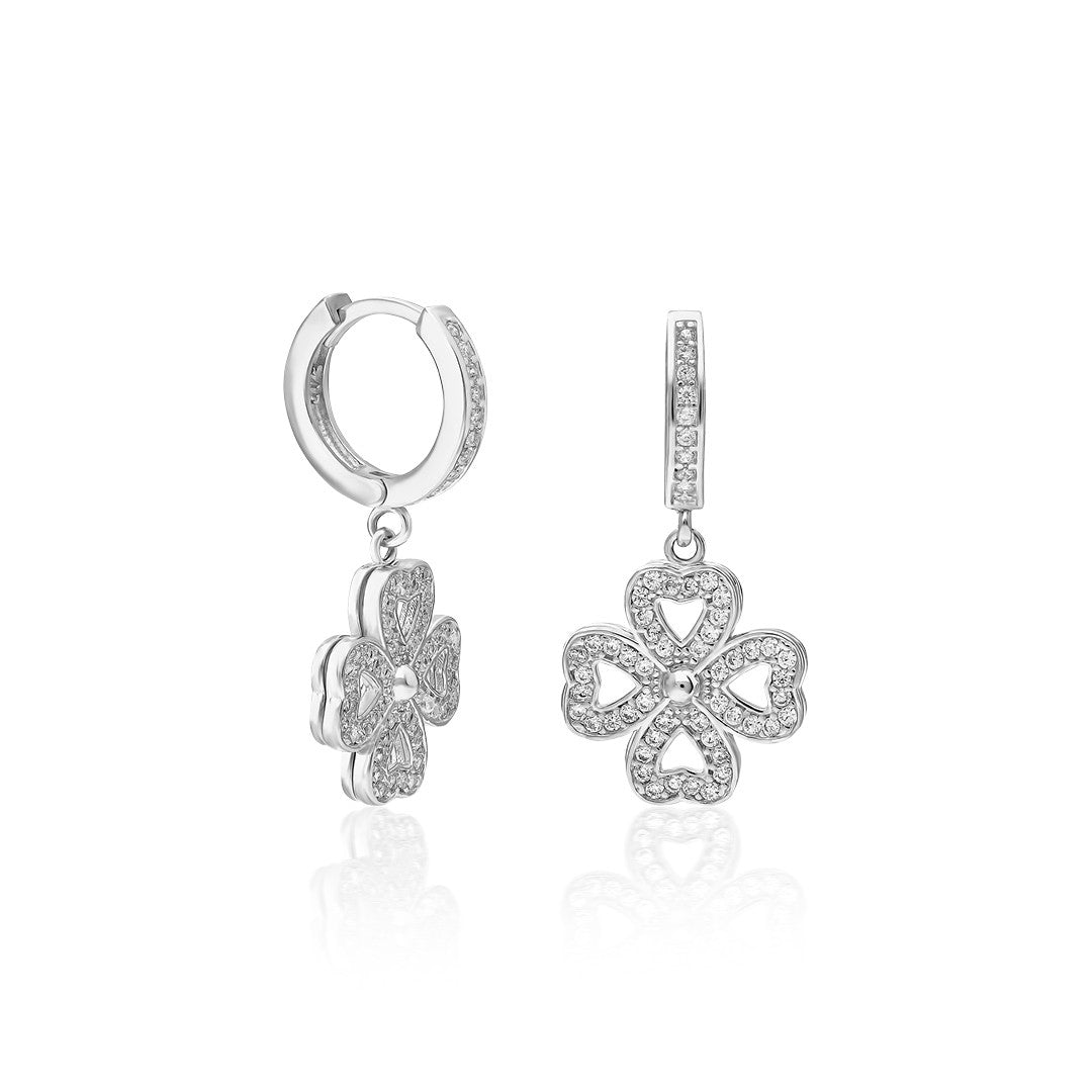 Four Leaf Clover Earrings - 925 SILVER
