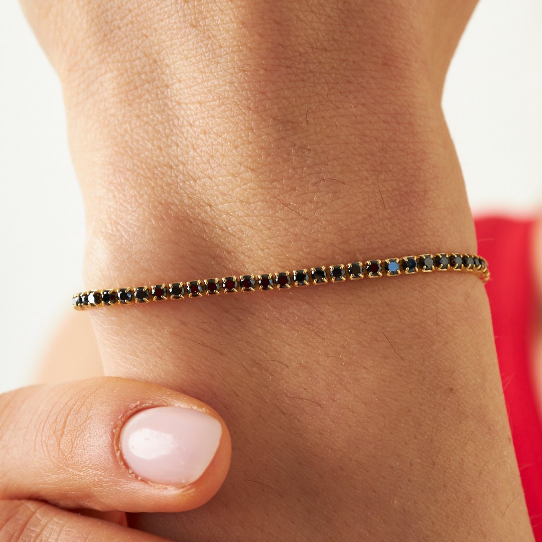 HALSKETTE MIT SCHWARZE STEIN SET | 925 SILBER