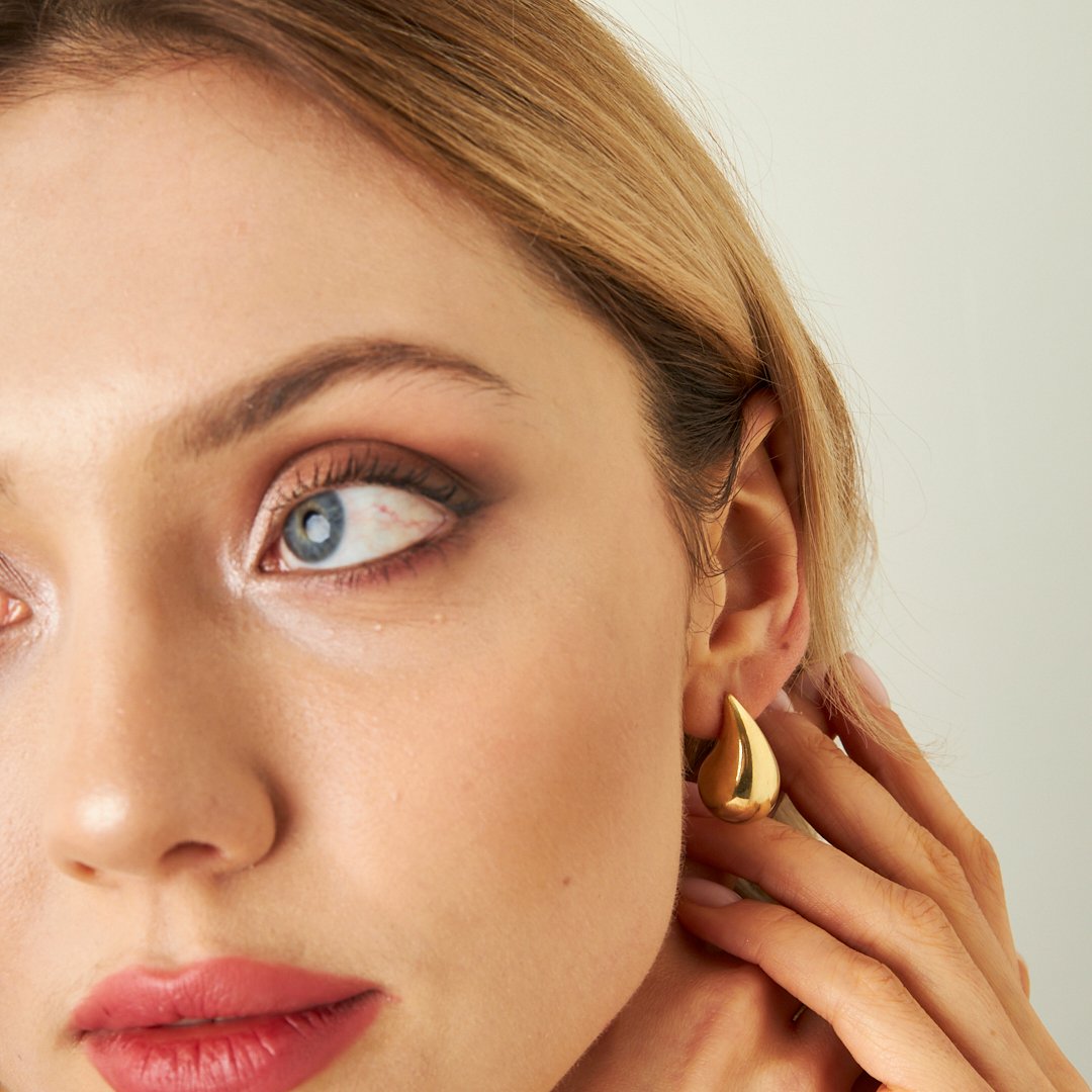 Large Teardrop Earrings - 925 Silver