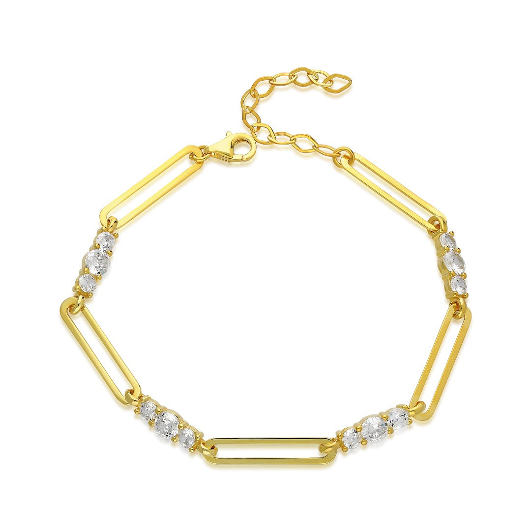 Izzy Zirconia Chain Bracelet - 925 SILVER